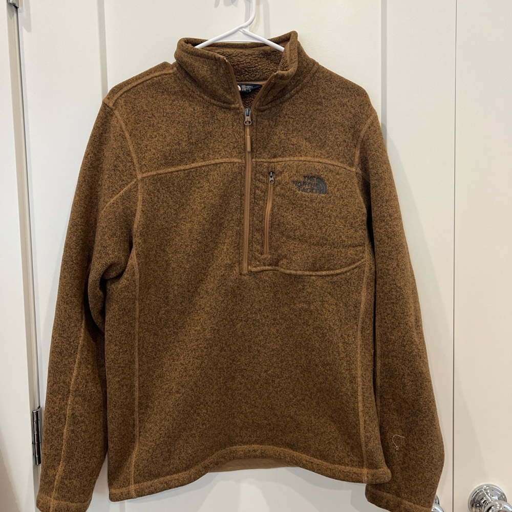 The North Face Men’s Brown Fleece Quarter Zip Jacket Size Medium